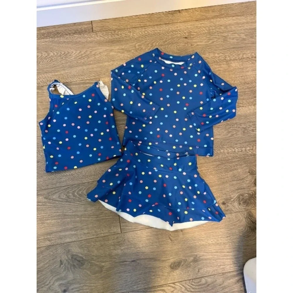 Hanna Andersson Swimsuit SET with Rashguard and Tankini 2T GUC